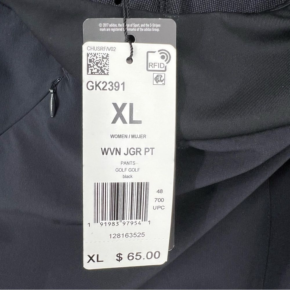 NWOT Adidas Black Women’s Stretch Woven Golf Joggers XL - Picture 8 of 9